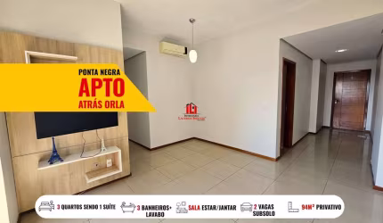 Apartamento para Venda em Manaus, Ponta Negra, 3 dormitórios, 1 suíte, 3 banheiros, 2 vagas