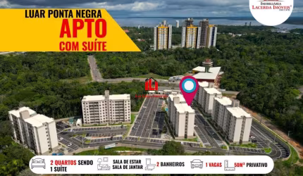 Apartamento para Locação em Manaus, Ponta Negra, 2 dormitórios, 1 suíte, 2 banheiros, 1 vaga