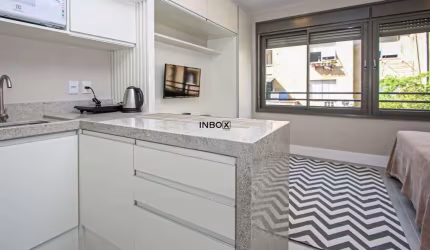 Studio Mobiliado com 26m² , 1 Vaga e Estrutura Completa