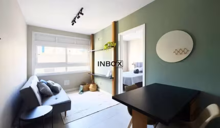 INBOX VENDE apartamento com 1 dormitório, com 30 m² privativos, mobiliado, 1 vaga, no Blend Cidade Baixa, na Av. João Pessoa, em Porto Alegre - RS.