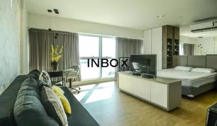 Loft mobiliado no Residence Du Lac, junto ao Barra Shopping Sul, em Porto Alegre.