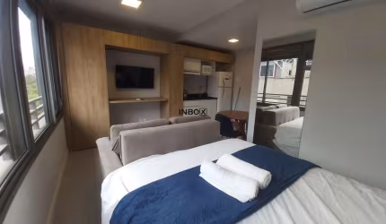 INBOX CIA IMOBILIARIA VENDE Apartamento studio mobiliado com 25,00 m² de área privativa na Cidade Baixa em Porto Alegre..