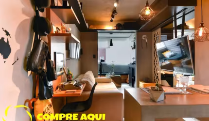 Santa Cecilia | Reformado | Mobiliado | 40 m² | Varanda | 1 Vaga,