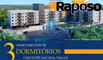 Village Raposo - LANÇAMENTO Apto 03 dorms, com suíte e sacada!  Outeiro do Passargada  - Cotia/SP