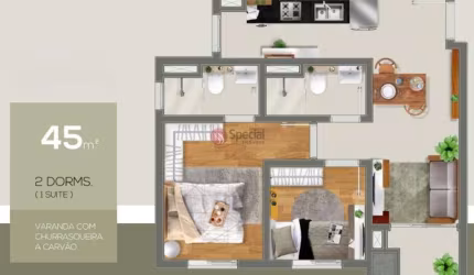 Apartamento Novo de 45m com 2 dormitorio  - por R$ 470.000 na Vila Matilde