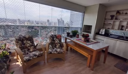 Apartamento com 117m² no Tatuapé com varanda gourmet próximo ao Shopping Anália Franco.
