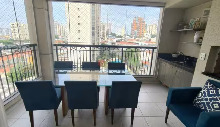 Apartamento no Tatuapé com 3 dormitórios, 1 suíte, 2 vagas, varanda gourmet.