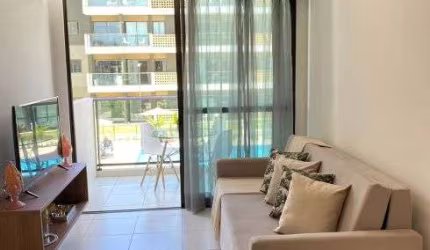 Lindo apto, mobiliado e decorado no Mana Beach, frente piscina, cama, mesa e banho, completíssimo.