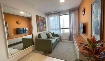 apto 54m2, 2 qtos, 1 ste, mobiliado e equipado, beira mar, Internet, TV a cabo, água, gás, incluso.
