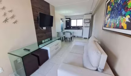 Apto Flat com serviços, mobiliado e equipado em BV, com vista linda pro mar, piscina, 1 vaga.