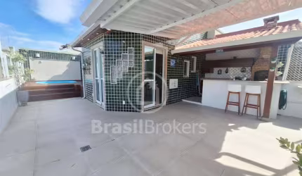 Freguesia, cobertura dúplex, 3 quartos, 3 banheiros e 2 vagas