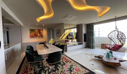 Aluguel de apartamento 2 suítes, com closet e hidromassagem, decorado e mobiliado.125m2. Vista mar, andar alto no Jardim Apipema. 1 vaga. Ótimo!