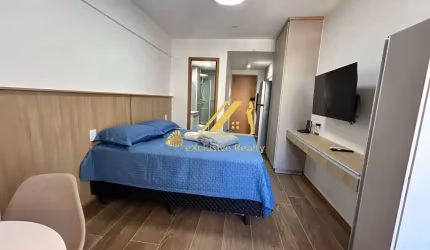 Aluguel de studio mobiliado no Único Barra. 25m2, novinho. Prédio com rooftop, piscina vista mar, academia, espaço gourmet! Tudo novo! perto de tudo!