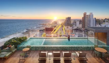ZAI BARRA, quarto e sala no coração da Barra. 35,20m2 a 300m da Praia, 200m do Shopping Barra. Rooftop com toda infra de lazer! Modernidade e luxo!