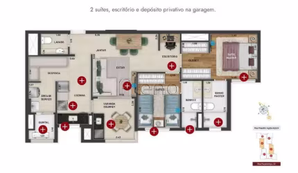Apartamento à venda em Campinas, Chácara da Barra, com 2 suítes, com 81 m², Orion Norte Sul