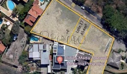Terreno à venda com 454 m² no Bairro das Palmeiras, Campinas