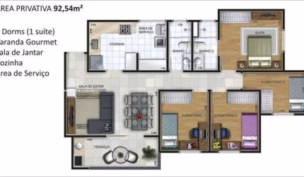 Apartamento para Venda em Mogi das Cruzes, Jardim Armênia, 4 dormitórios, 1 suíte, 2 banheiros, 2 vagas