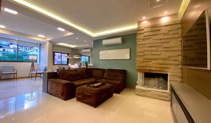 Lindo apartamento 150m privativo 2 suítes living 3 ambientes 3 box mobiliado mel