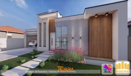 Casa á venda no Bosque da Mata com 3 dormitórios possuindo 155m²