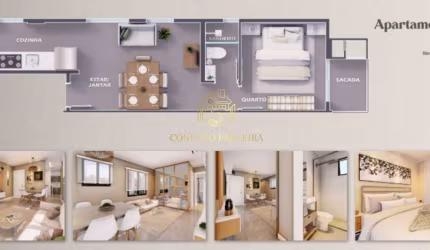Apartamento 39,41m² 1 Quarto