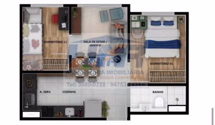 Apartamento para Venda em São Paulo, Jardim Promissão, 2 dormitórios, 1 banheiro, 1 vaga
