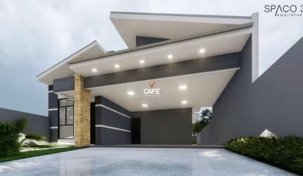 Casa em fase final de construção com 3 dormitórios, piscina e duas vagas de gara