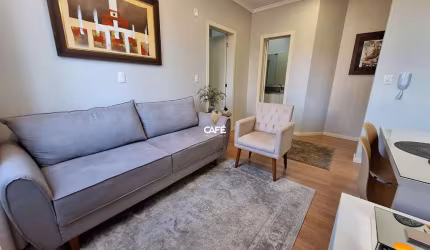 Apartamento mobiliado, 1 dormitório, 1 banheiro, 1 vaga garagem, elevador