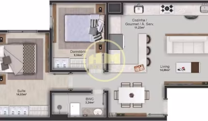 Apartamento em construção com 02 dormitórios à venda - Nações, Balneário Camboriú