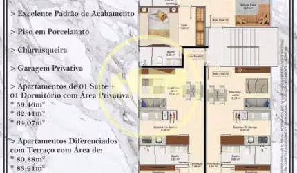 Apartamento em construção com 02 dormitórios à venda - Tabuleiro, Camboriú