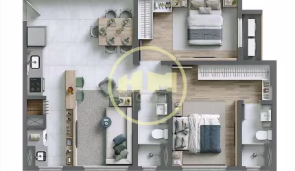Apartamento em construção com 02 dormitórios à venda - Meia Praia, Itapema