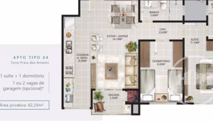 Apartamento com 2 quartos à venda na Avenida do Estado Dalmo Vieira, 165, Praia dos Amores, Balneário Camboriú por R$ 1.306.000