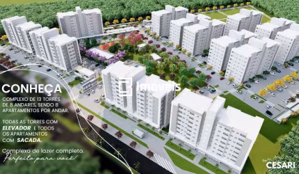 Apartamento de 02 quartos próximo à Orla Morena
