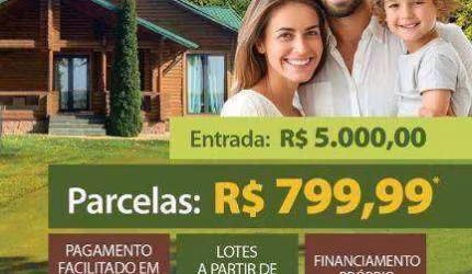 Lotes parcelados, a venda em Jacutinga