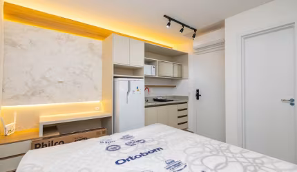 Studio Mobiliado Para Locação, No Água Verde, Com 36,72m² De Área Total, Com Ar-condicionado.