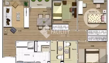 Apartamento com 3 quartos à venda no Jardim do Lago, Campinas , 82 m2 por R$ 452.000