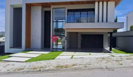 Lindo sobrado alto padrão no Colinas do Paratehy Norte com AC420m², 4 suítes, área gourmet integrada, piscina com borda infinita, churrasqueira.