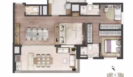 Apartamento para venda. Com 113 metros quadrados e 3 quartos em Santo Amaro - São Paulo - SP.