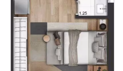 Studio para venda tem 25 m2 com 1 quarto em Vila Clementino - São Paulo - SP
