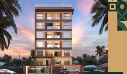 Flat 25m² há 150m do mar, entrada de 10mil