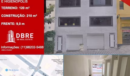 Imóvel Comercial em Higienópolis – 210 m² | 9 m de Frente | Oportunidade de Retrofit em Localização Premium