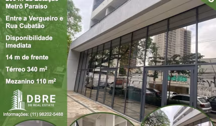 Loja com Fachada Ativa – 454 m² | Próxima ao Metrô Paraíso | Pé-Direito Duplo | Pronta para Uso