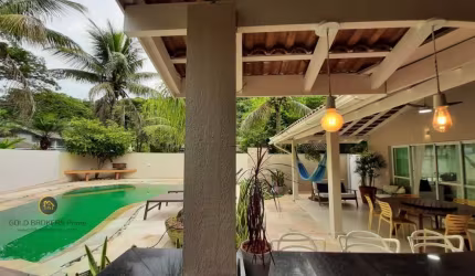 Casa em Condomínio para Temporada em Guarujá, Balneário Praia do Pernambuco, 6 dormitórios, 4 suítes, 6 banheiros, 3 vagas
