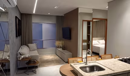 Excelente apartamento conceito aberto de 2 quartos