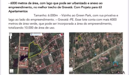 Terreno com 6.000 em Gravatá-PE