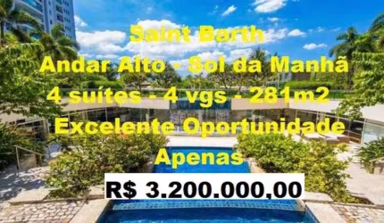 Apartamento para venda com 281 metros quadrados com 4 suites