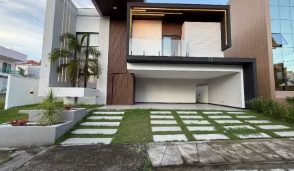 Casa Contemporânea com 5 Suítes, Semi Mobiliada, em Condomínio Fechado – Bosque dos Poetas