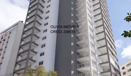 Studio Residencial de 27mts, 1 dormitório, cozinha, 1 wc, varanda a 300m do Metrô Ana Rosa na Vila Mariana