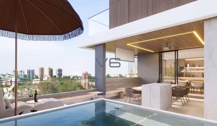 Cobertura Duplex, com 3 suítes, 260,55 m² privativos, 3 vagas de garagem, no Cabral, Curitiba - PR.