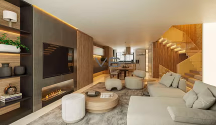 Casa em Condomínio com 4 suítes, 295 m² privativos, 3 vagas de garagem, em Santa Felicidade, Curitiba - PR.