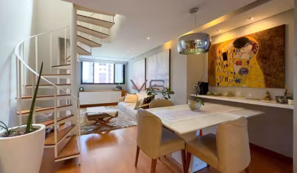 Apartamento Cobertura Duplex com 2 quartos sendo 1 suíte, 95,94 m privativos, 2 vagas de garagem, no Bacacheri, Curitiba - PR.